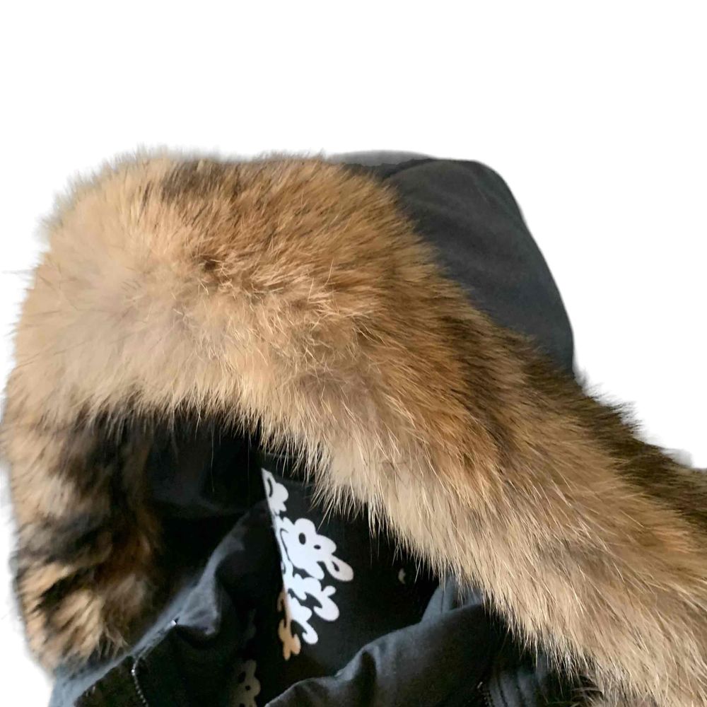 Tory Burch Gray Puffer Coat with Faux Fur Trim - Picture 6 of 8